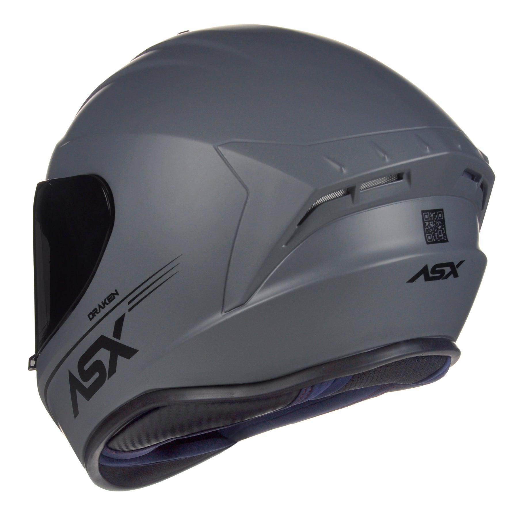 CAPACETE ASX DRAKEN SOLID FOSCO CINZA