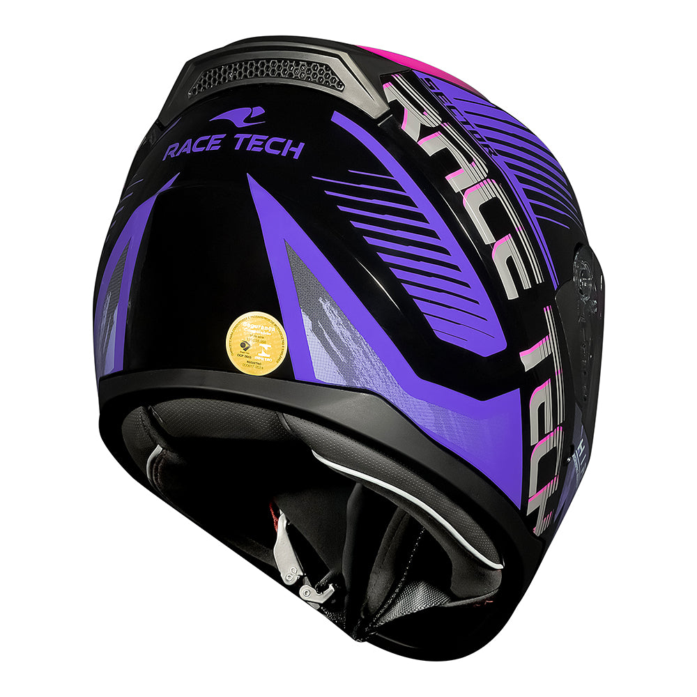 CAPACETE RACE TECH SECTOR SLASH PRETO E ROXO