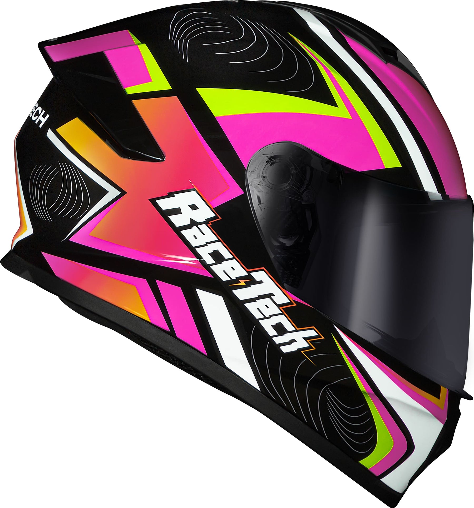 CAPACETE RACE TECH HIT DRAW PRETO E ROSA