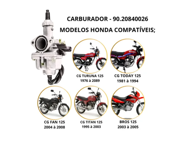 Carburador Completo Honda Cg Titan 125 99 1992 Até 2001 Vini