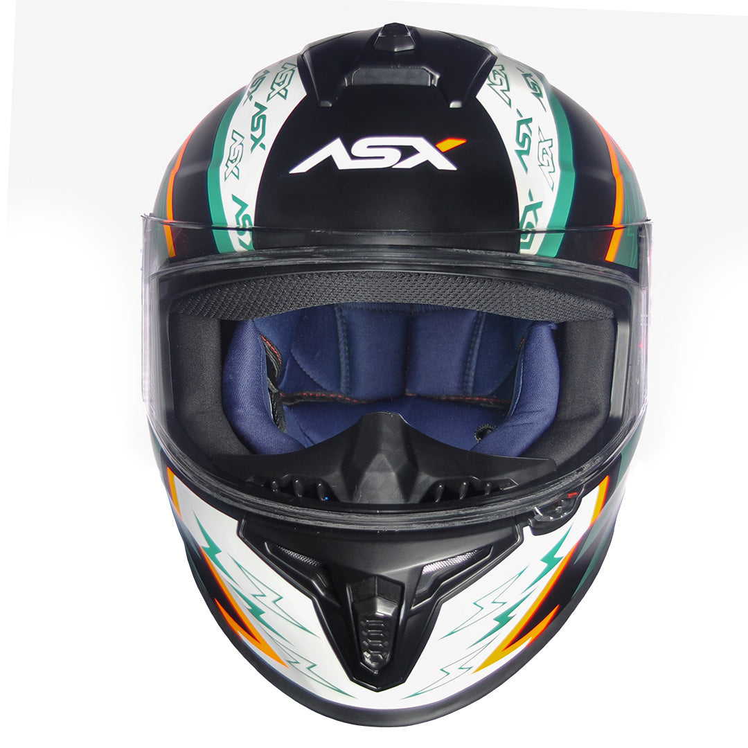 CAPACETE ASX DRAKEN THUNDER FOSCO PRETO VERDE LARANJA