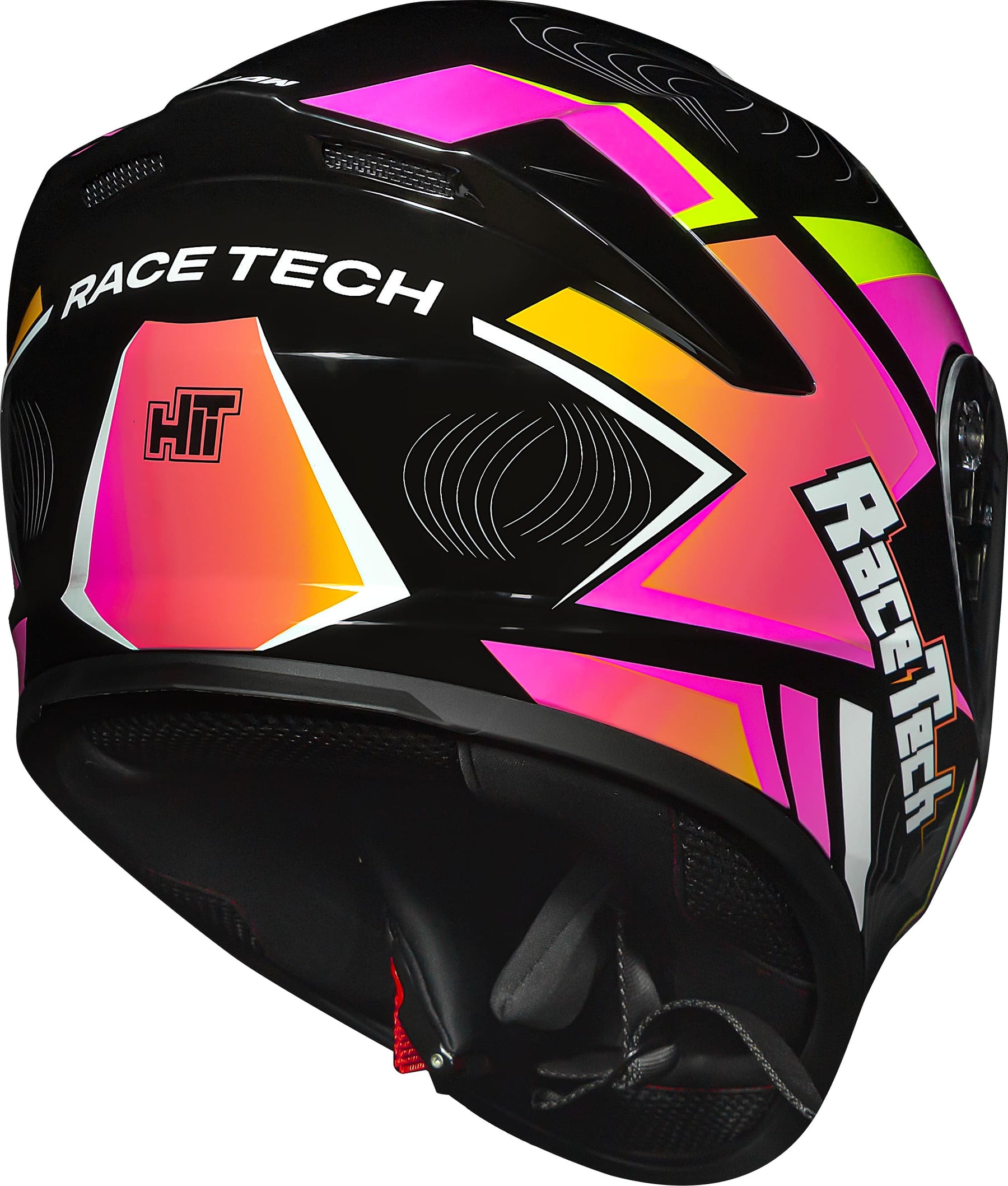CAPACETE RACE TECH HIT DRAW PRETO E ROSA