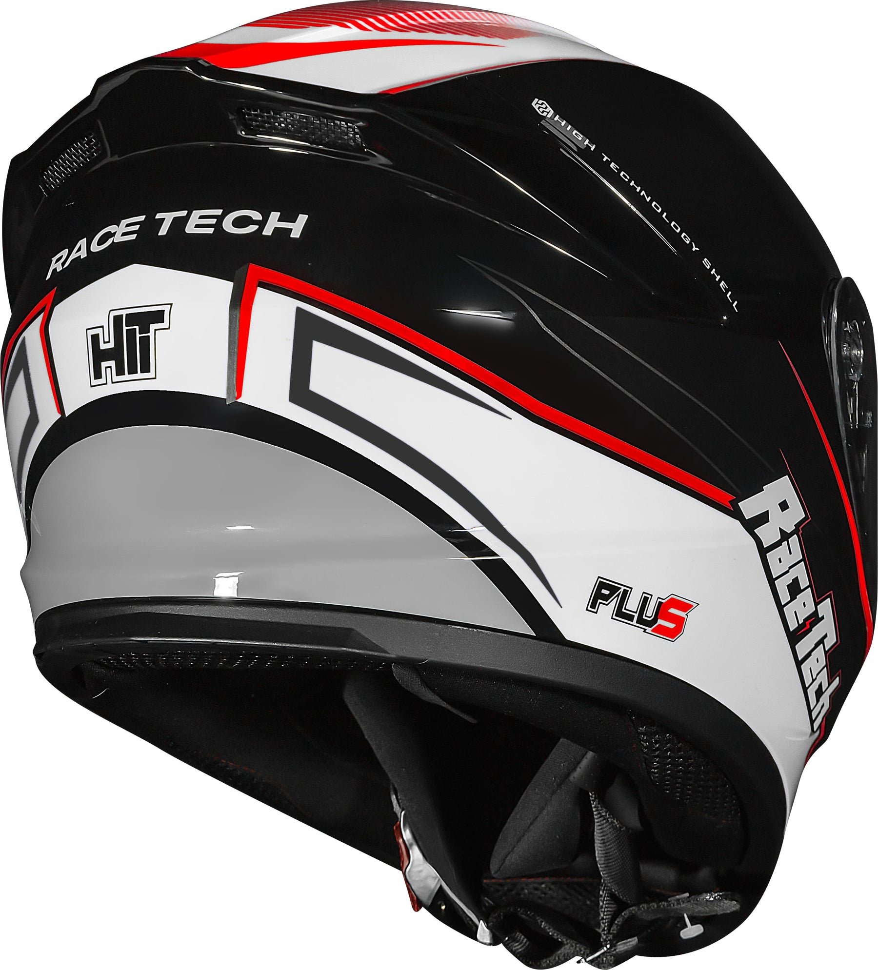 CAPACETE RACE TECH HIT PLUS PRETO E BRANCO