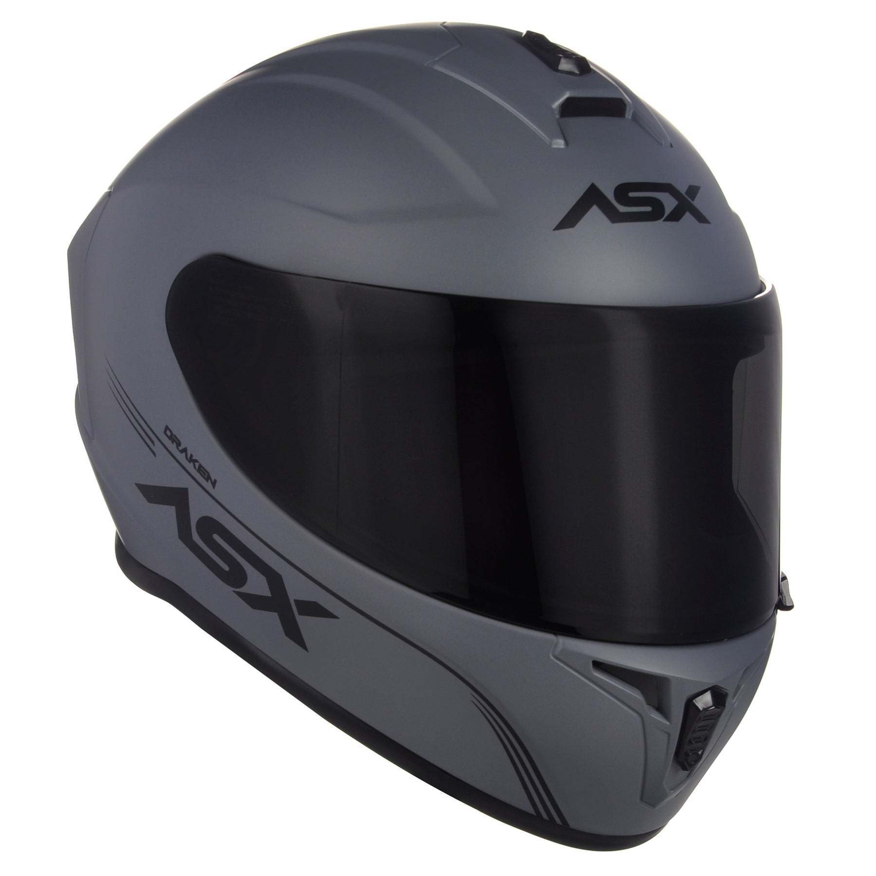 CAPACETE ASX DRAKEN SOLID FOSCO CINZA
