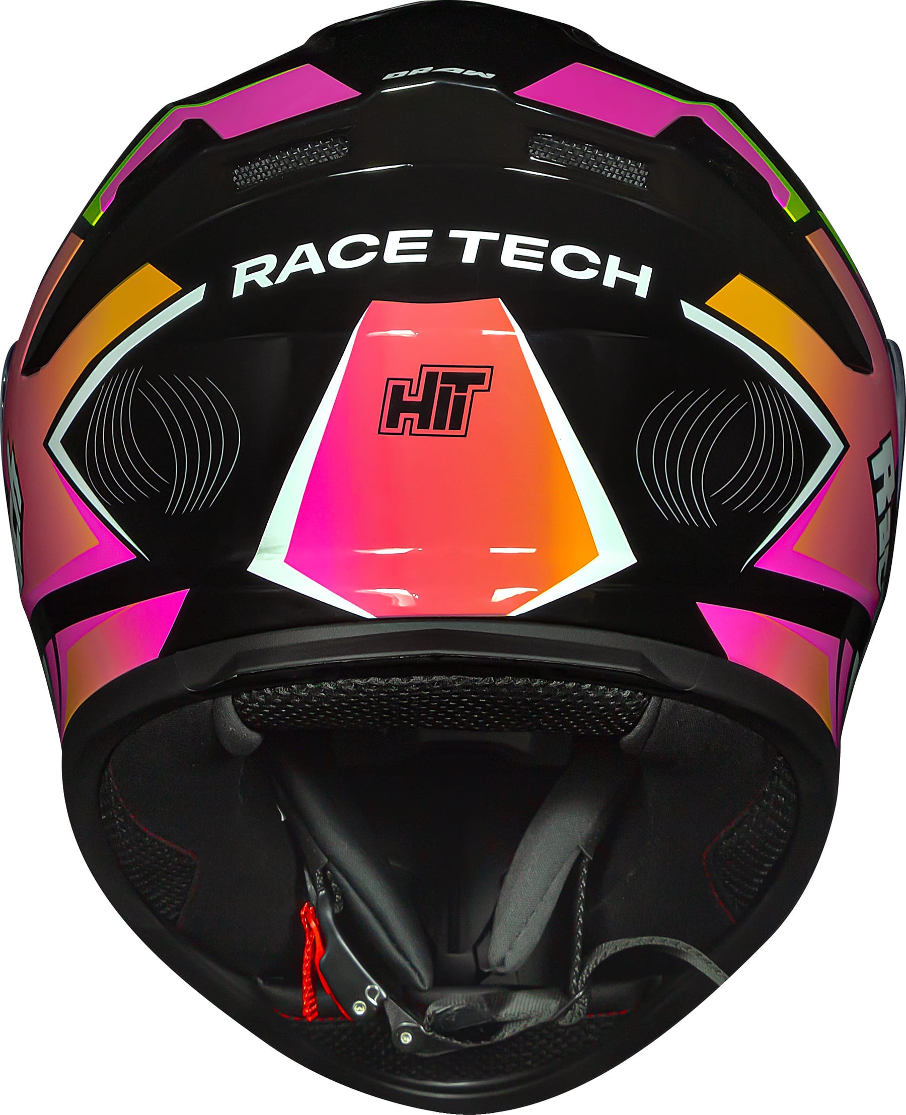 CAPACETE RACE TECH HIT DRAW PRETO E ROSA