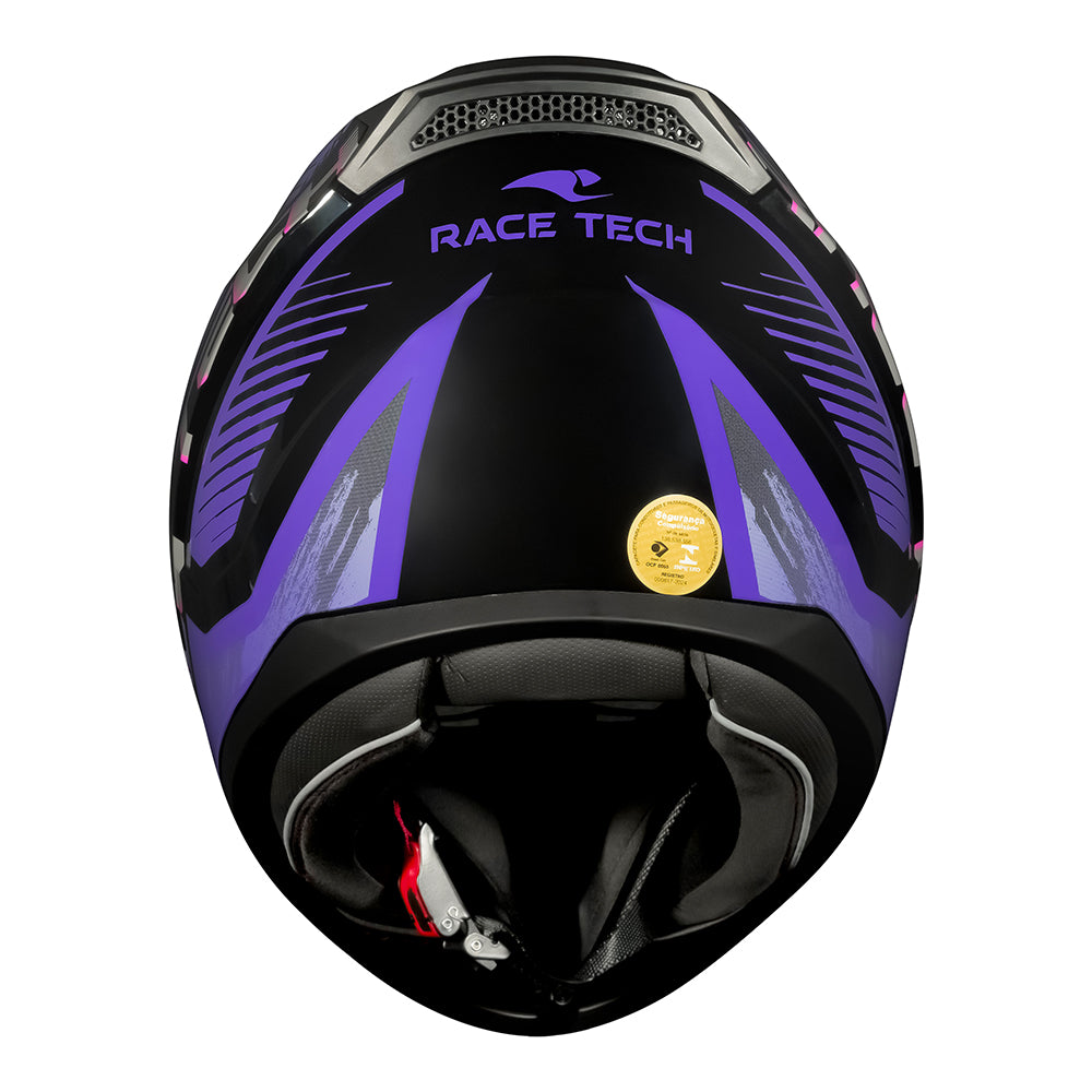 CAPACETE RACE TECH SECTOR SLASH PRETO E ROXO