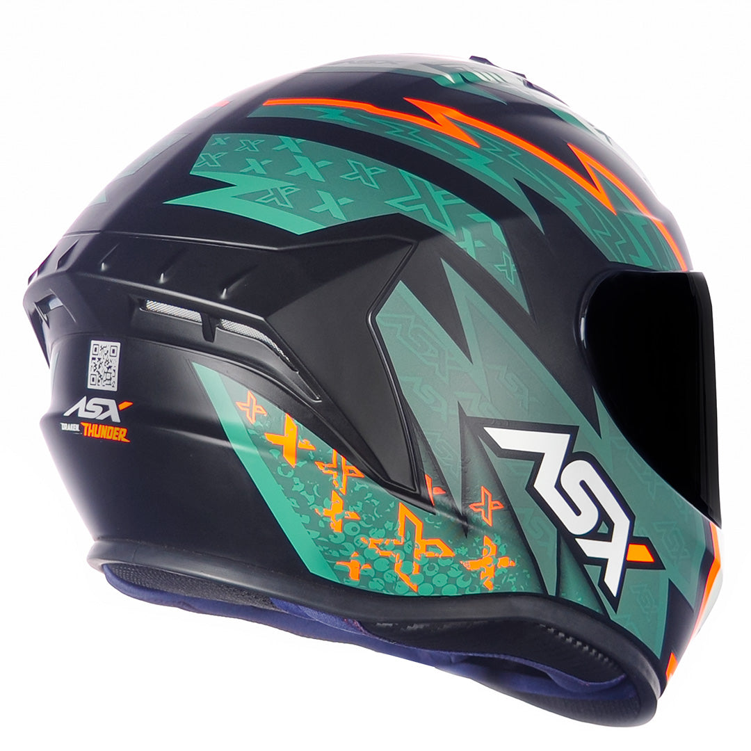 CAPACETE ASX DRAKEN THUNDER FOSCO PRETO VERDE LARANJA