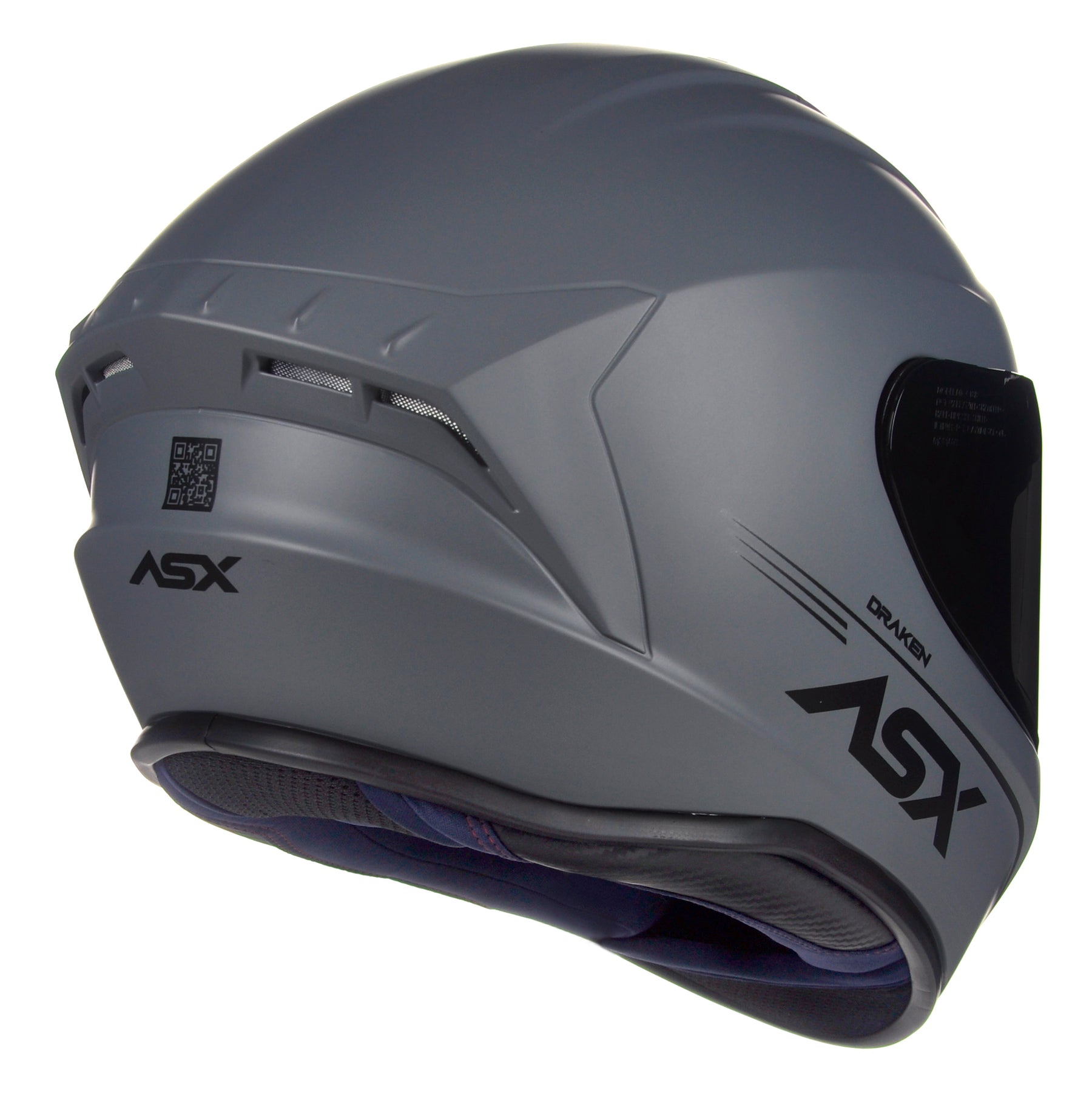 CAPACETE ASX DRAKEN SOLID FOSCO CINZA