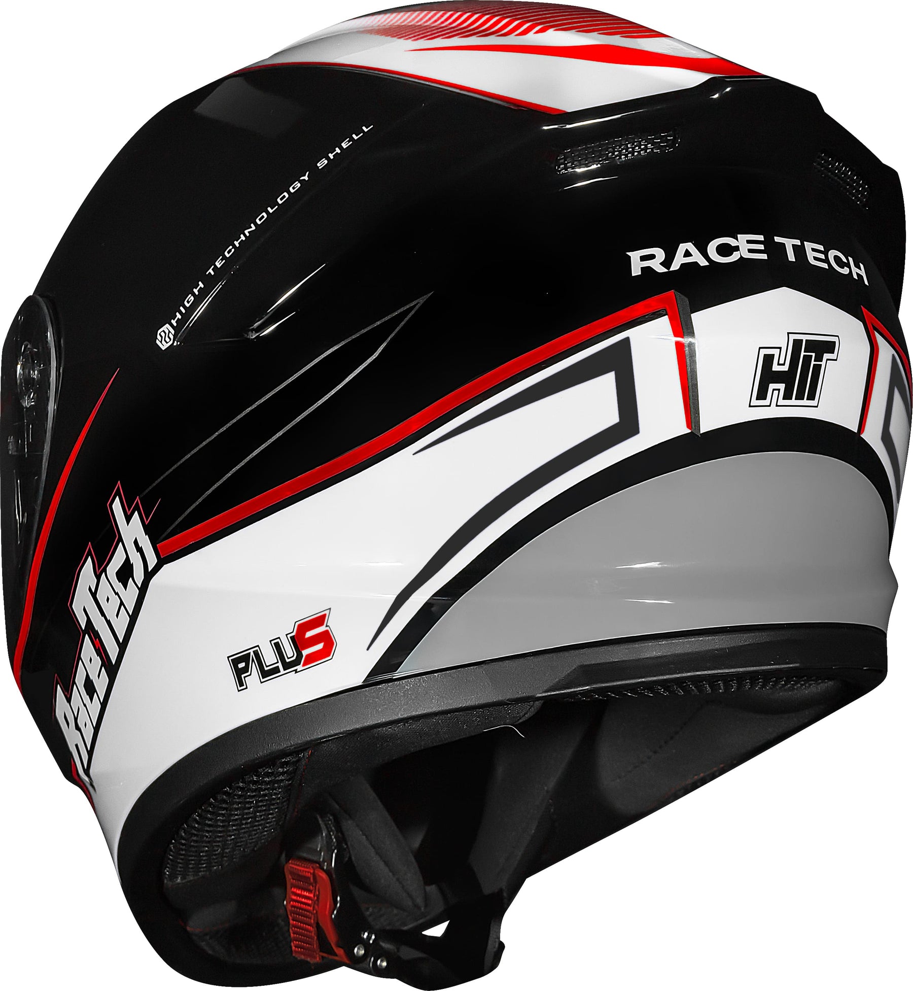 CAPACETE RACE TECH HIT PLUS PRETO E BRANCO