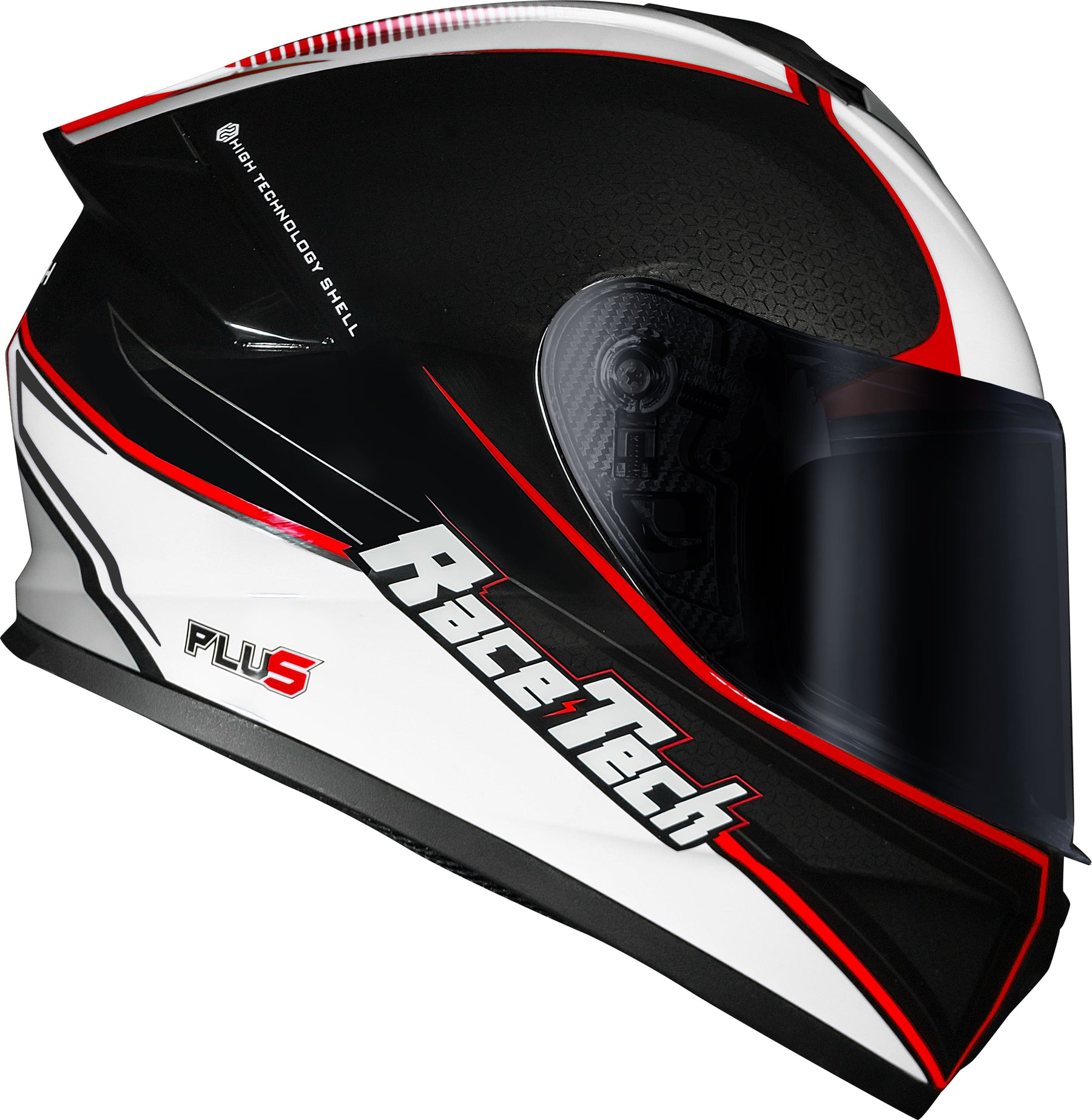 CAPACETE RACE TECH HIT PLUS PRETO E BRANCO