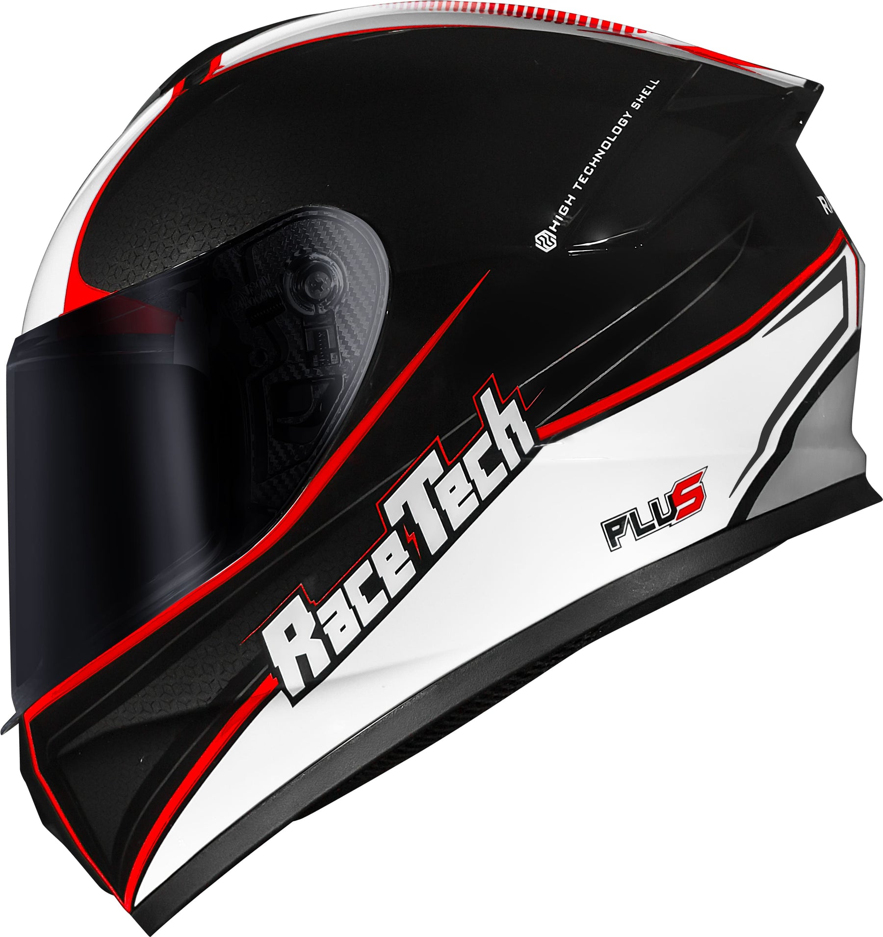 CAPACETE RACE TECH HIT PLUS PRETO E BRANCO
