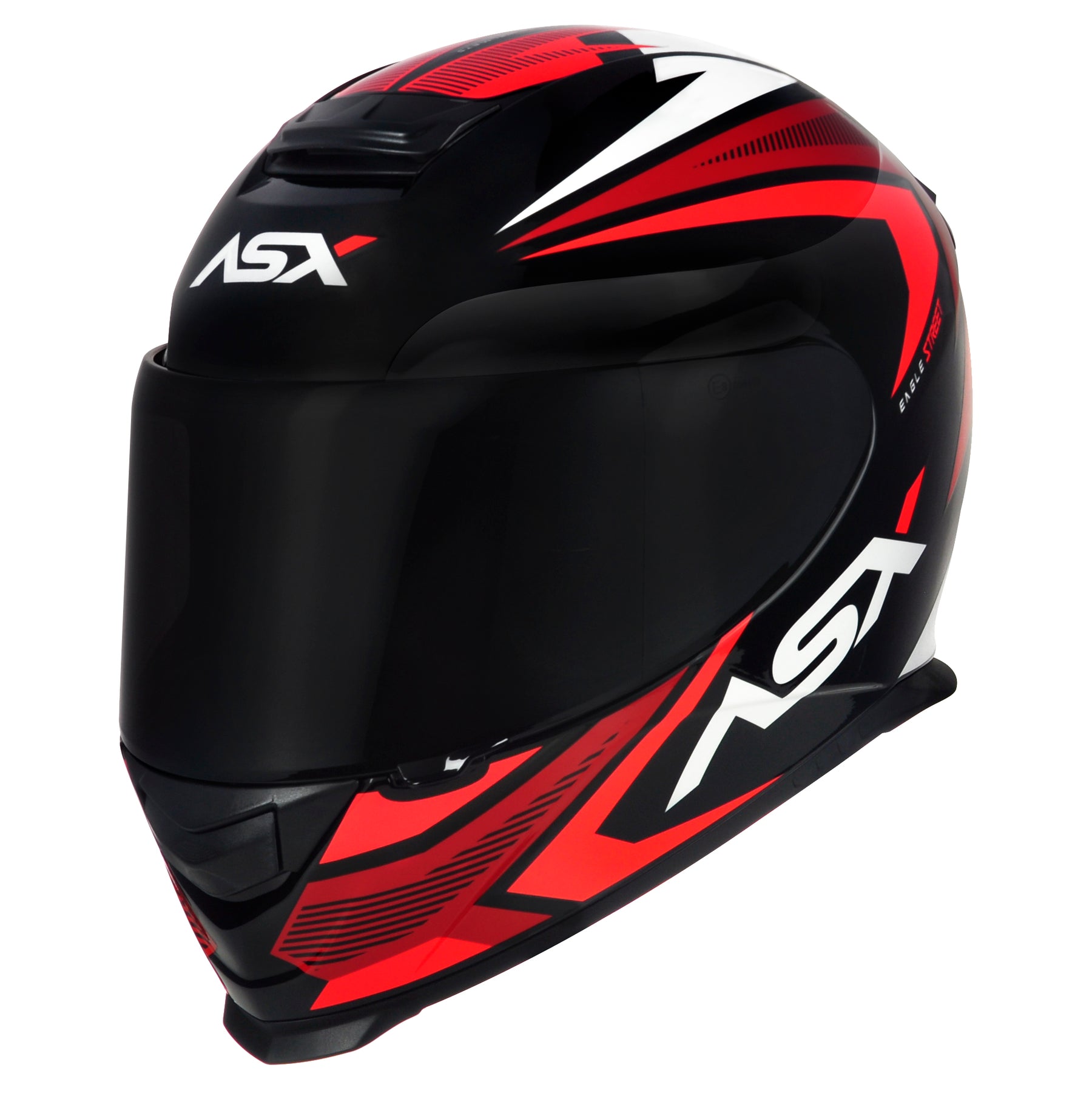 CAPACETE ASX EAGLE STREET BRILHO PRETO VERMELHO BRANCO
