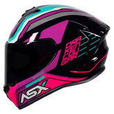 CAPACETE ASX DRAKEN COUGAR BRILHO PRETO ROSA TIFFANY