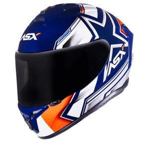 CAPACETE ASX DRAKEN PILOT BRILHO AZUL BRANCO VERMELHO