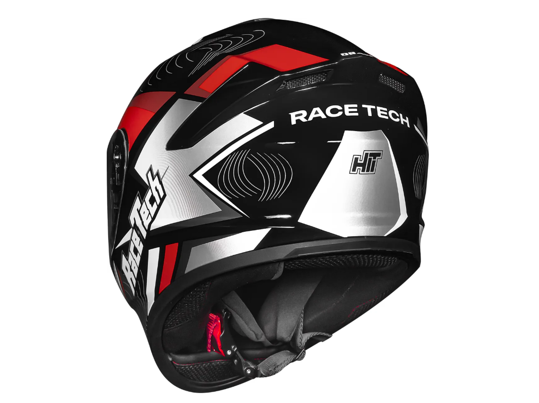 CAPACETE RACE TECH HIT DRAW PRETO E PRATA