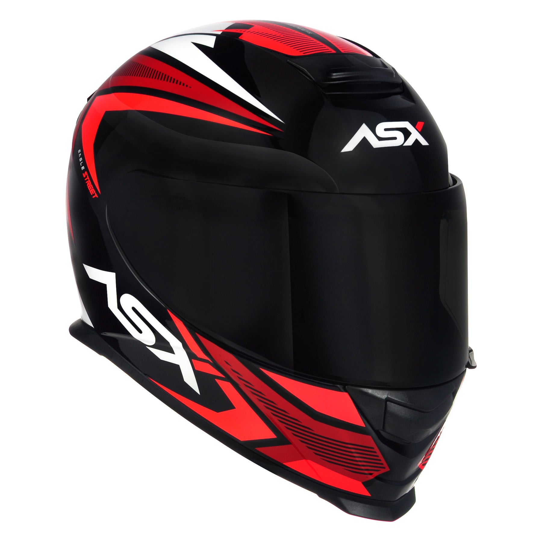 CAPACETE ASX EAGLE STREET BRILHO PRETO VERMELHO BRANCO