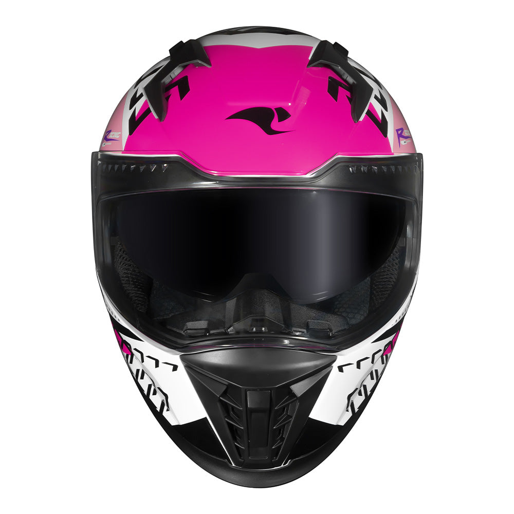 CAPACETE RACE TECH VOLT NINJA BRANCO E ROSA + ÓCULOS INTERNO