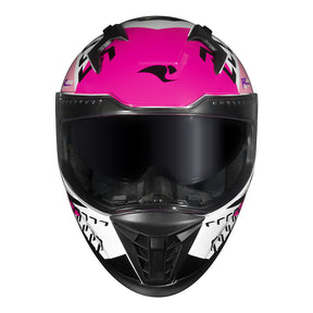 CAPACETE RACE TECH VOLT NINJA BRANCO E ROSA + ÓCULOS INTERNO