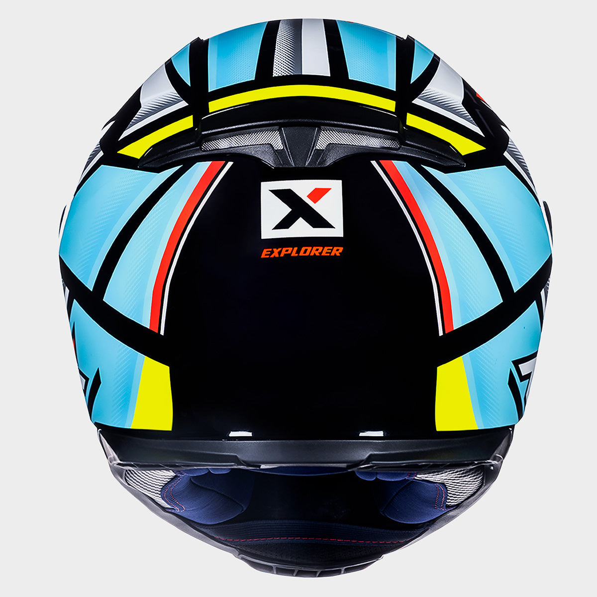 CAPACETE ASX EAGLE EXPLORER BRILHO PRETO AZUL BRANCO