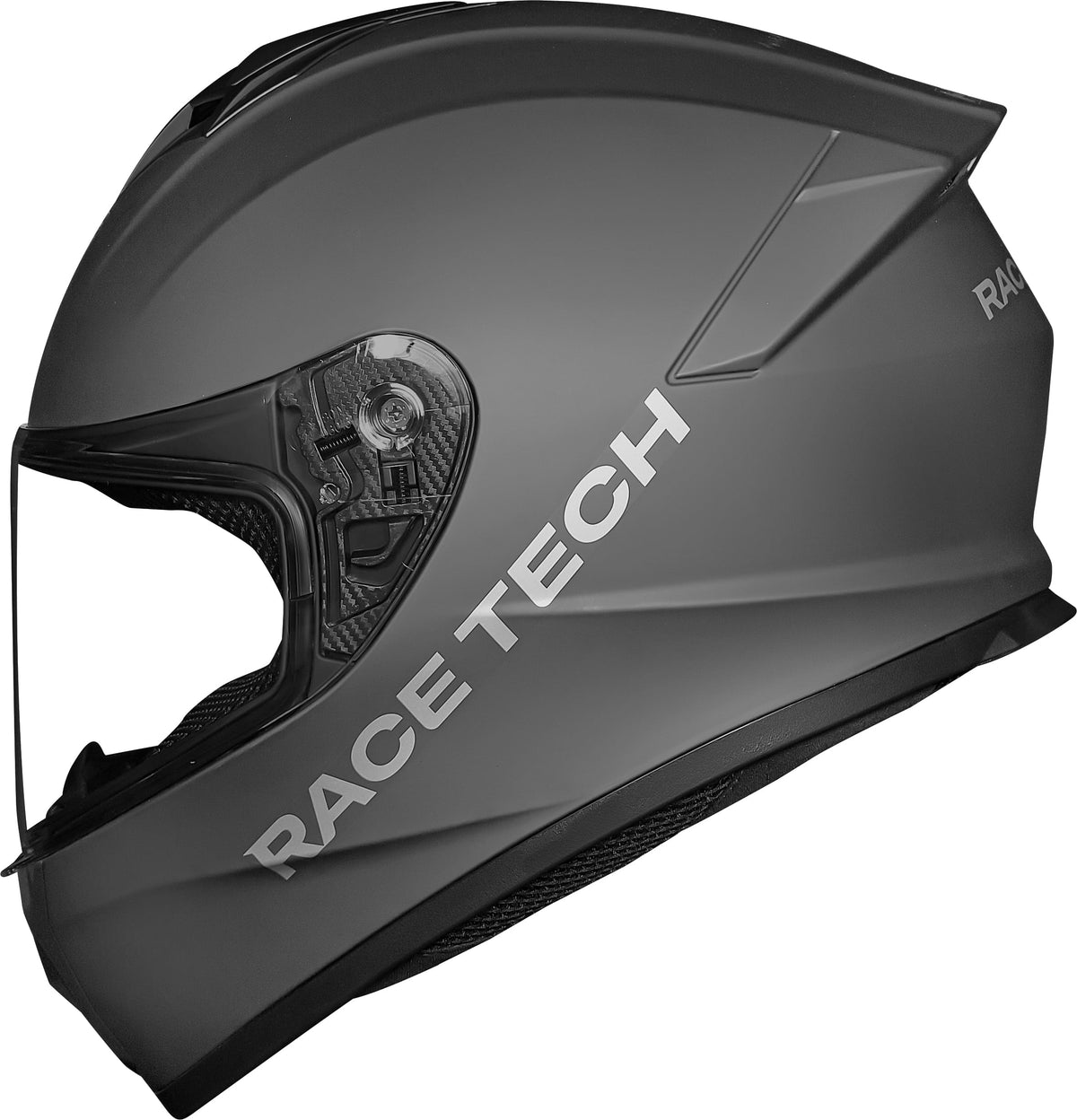 CAPACETE RACE TECH HIT MONOCOLOR TITANIUM FOSCO