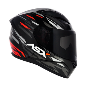 CAPACETE ASX CITY ARROW BRILHO PRETO GRAFITE VERMELHO