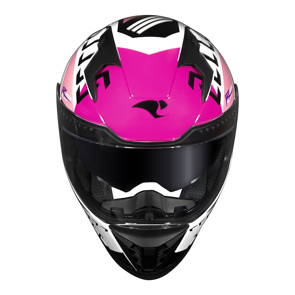 CAPACETE RACE TECH VOLT NINJA BRANCO E ROSA + ÓCULOS INTERNO