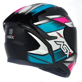 CAPACETE ASX CITY START BRILHO PRETO TURQUESA ROSA