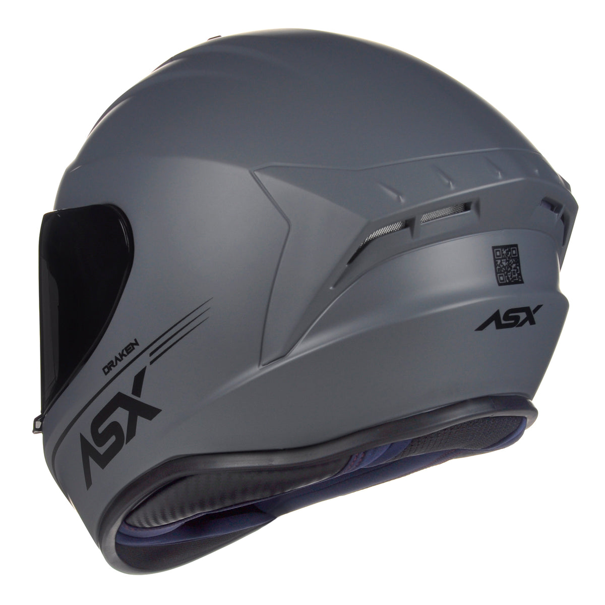 CAPACETE ASX DRAKEN SOLID FOSCO CINZA