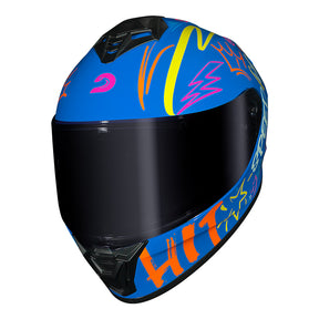 CAPACETE RACE TECH HIT FASTER AZUL E AMARELO