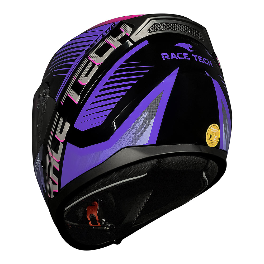 CAPACETE RACE TECH SECTOR SLASH PRETO E ROXO