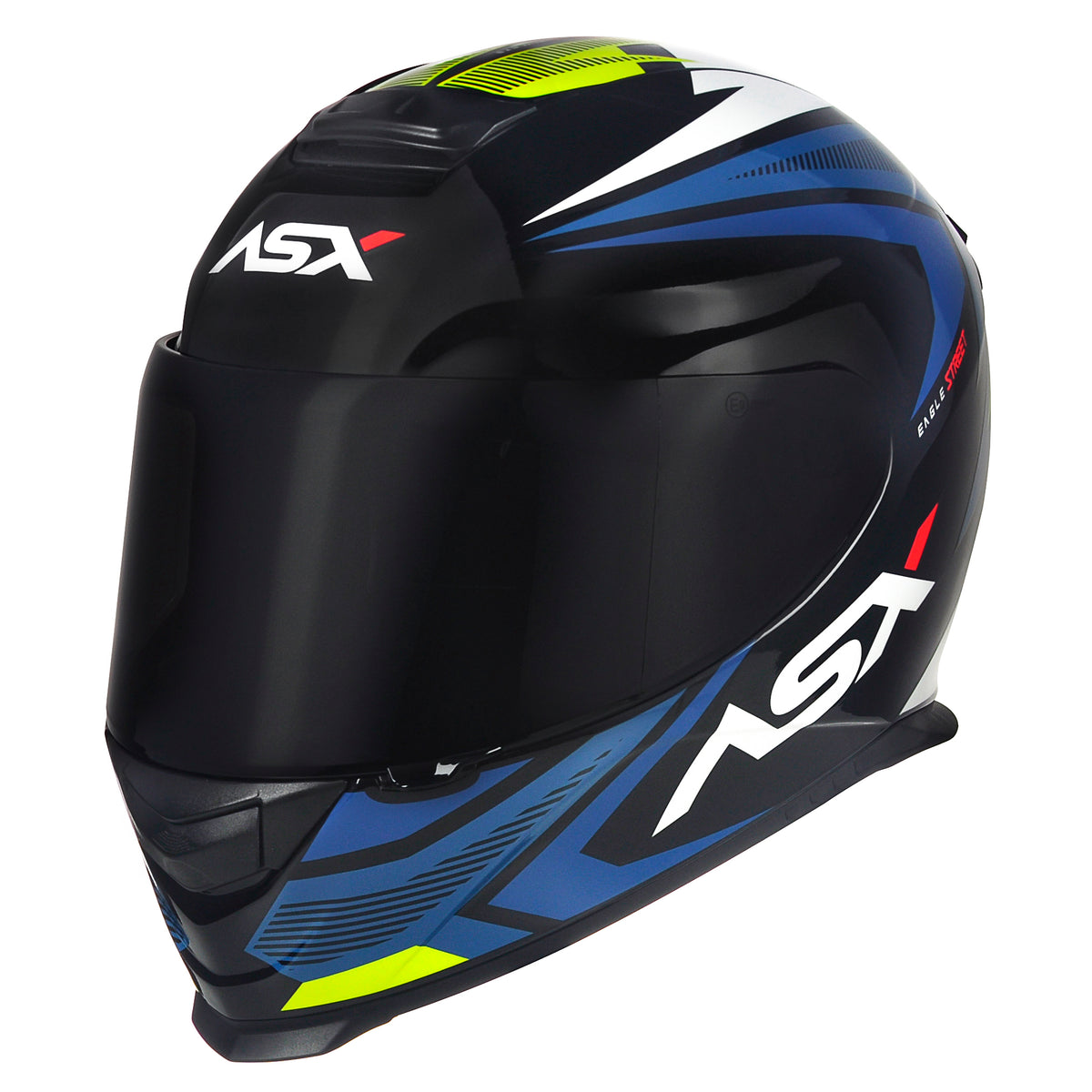 CAPACETE ASX EAGLE STREET BRILHO PRETO/AZUL/AMARELO