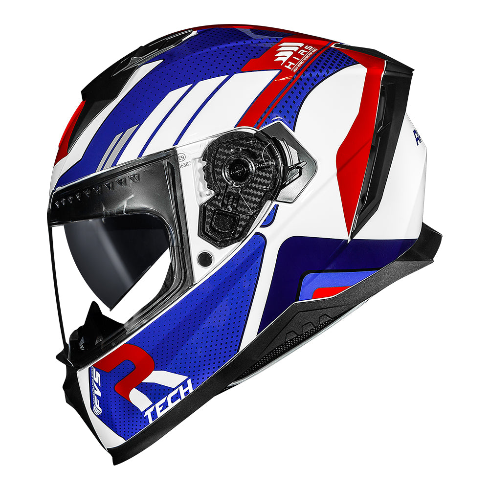 CAPACETE RACE TECH VOLT TRACK BRANCO E AZUL + ÓCULOS INTERNO