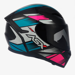 CAPACETE ASX CITY START BRILHO PRETO TURQUESA ROSA