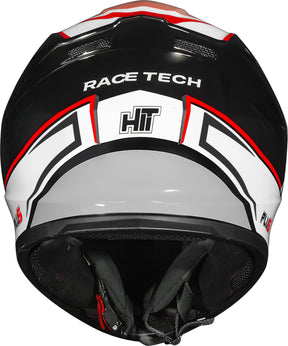 CAPACETE RACE TECH HIT PLUS PRETO E BRANCO