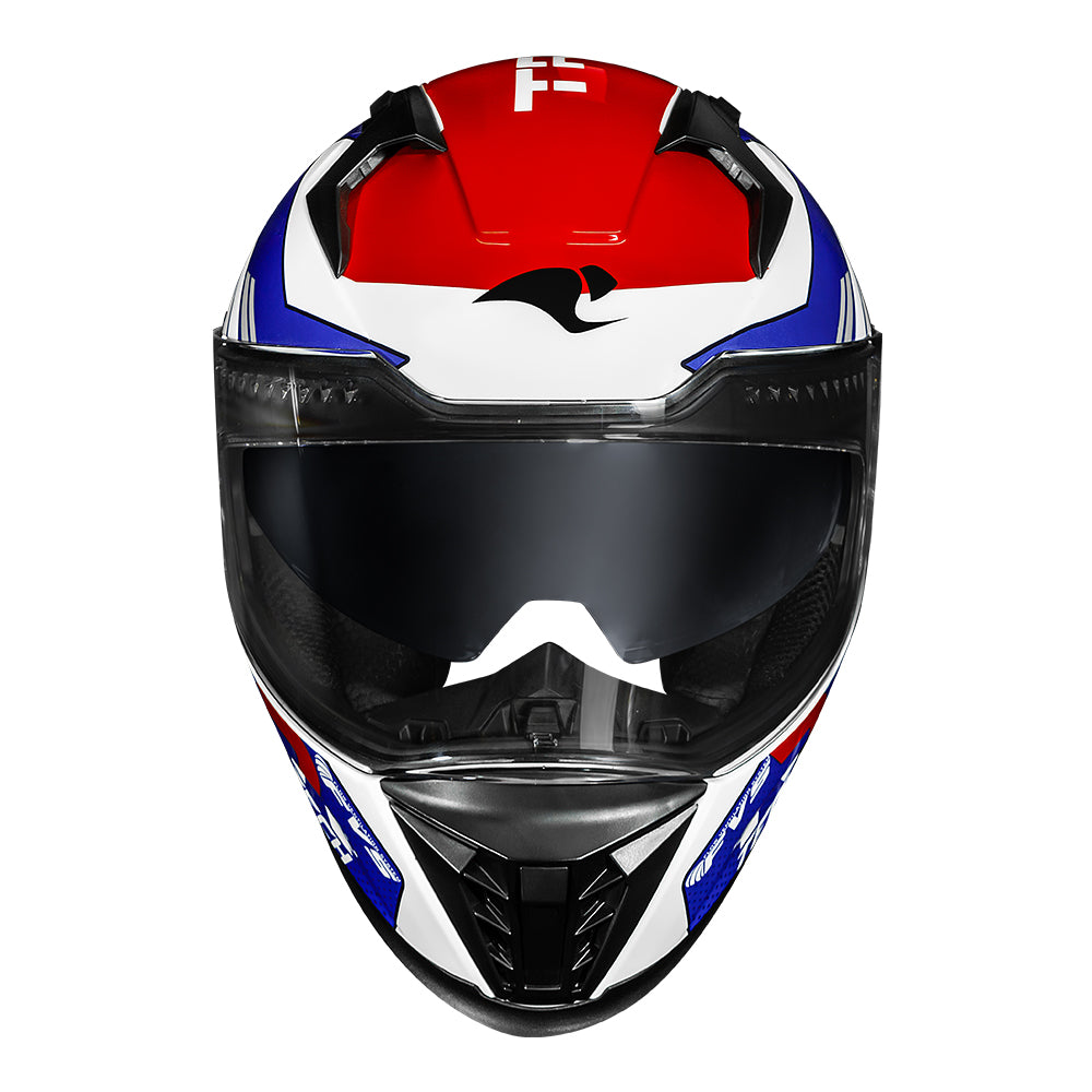 CAPACETE RACE TECH VOLT TRACK BRANCO E AZUL + ÓCULOS INTERNO