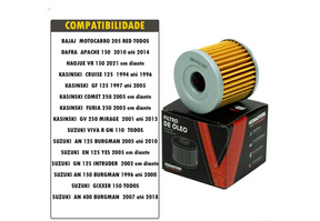 Filtro Óleo Yes 125 Intruder 125 Burgman Apache150 Comet250