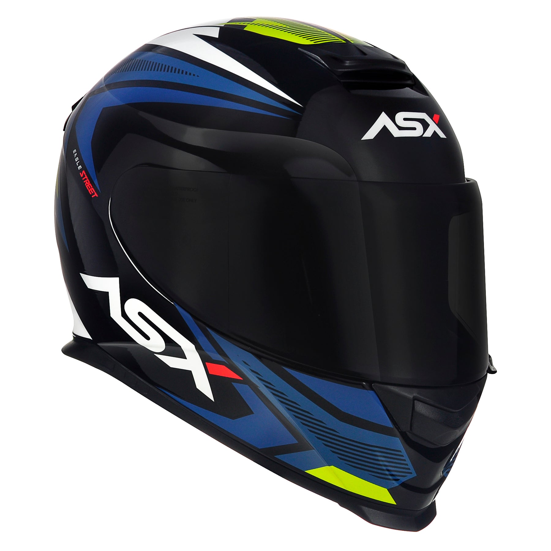 CAPACETE ASX EAGLE STREET BRILHO PRETO/AZUL/AMARELO