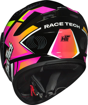 CAPACETE RACE TECH HIT DRAW PRETO E ROSA