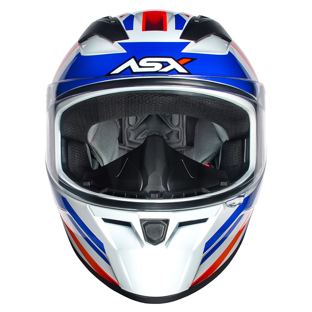 CAPACETE ASX CITY KINGDOM BRILHO BRANCO  VERMELHO  AZUL