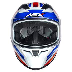 CAPACETE ASX CITY KINGDOM BRILHO BRANCO  VERMELHO  AZUL