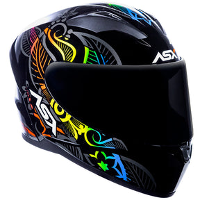 CAPACETE ASX CITY FLOWERS BRILHO PRETO GRAFITE COLOR