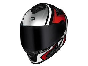 CAPACETE RACE TECH HIT DRAW PRETO E PRATA