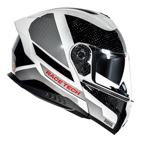 CAPACETE RACE TECH SIGNAL GEAR PRETO E BRANCO