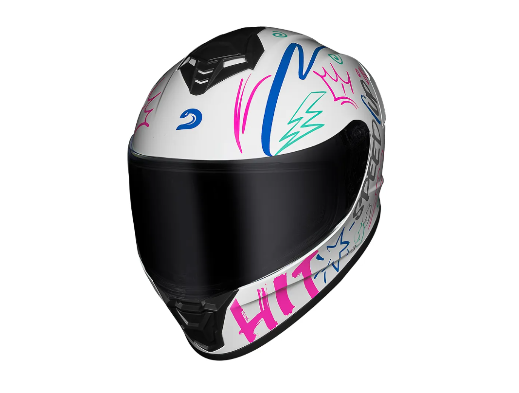 CAPACETE RACE TECH HIT FASTER BRANCO E ROXO