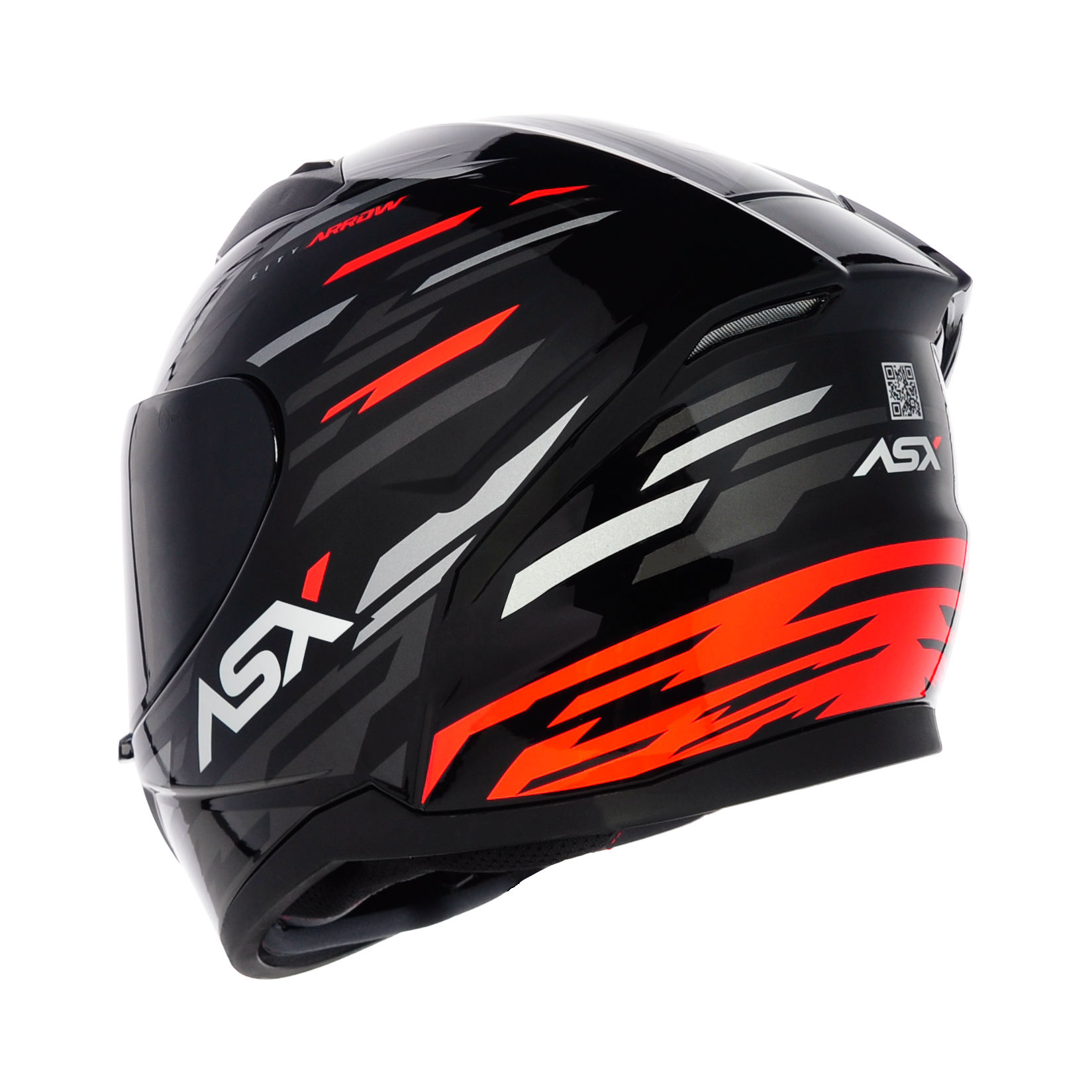 CAPACETE ASX CITY ARROW BRILHO PRETO GRAFITE VERMELHO