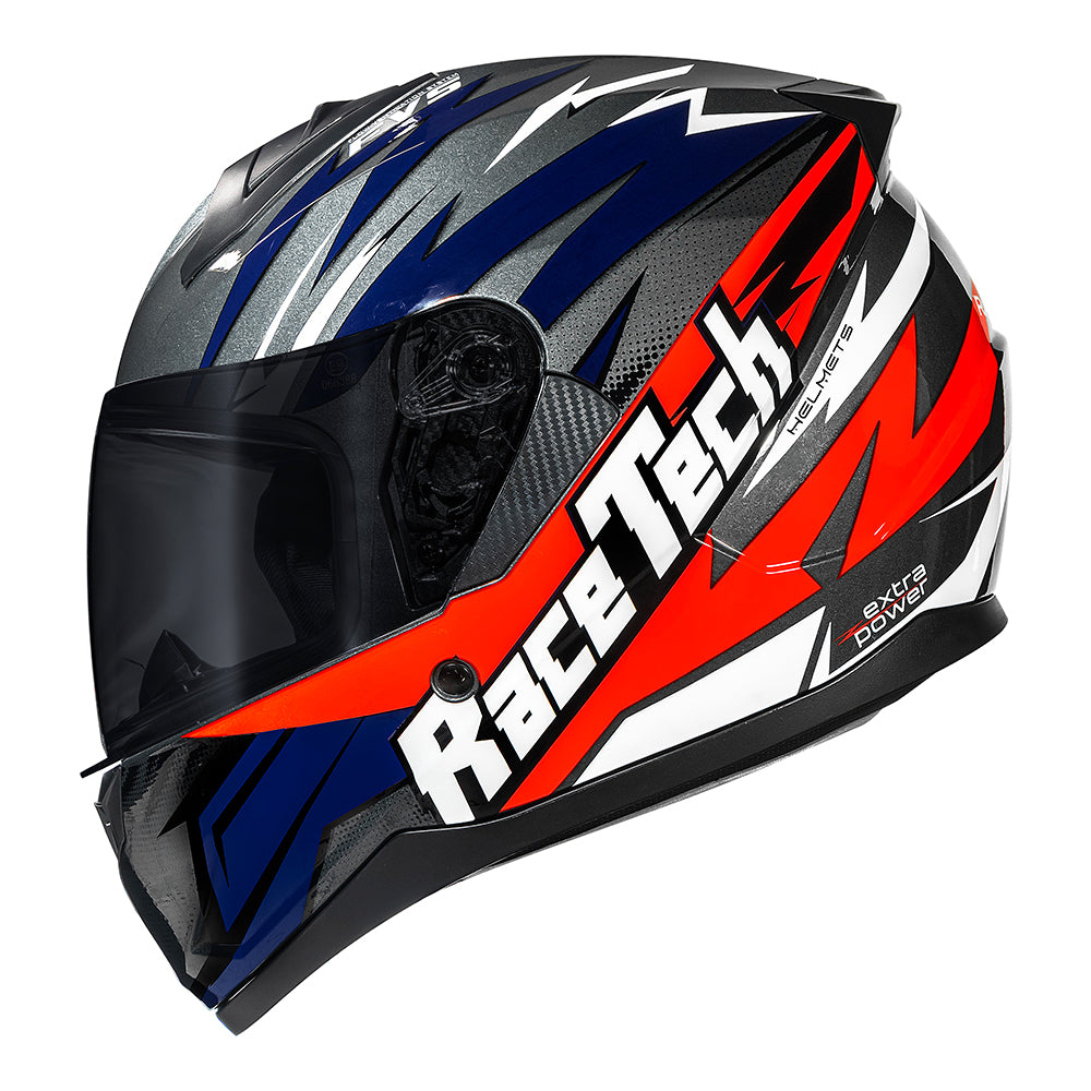 CAPACETE RACE TECH SECTOR ELECTRO TITANIUM E LARANJA