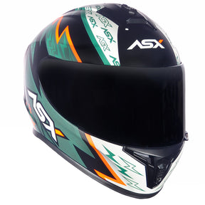 CAPACETE ASX DRAKEN THUNDER FOSCO PRETO VERDE LARANJA