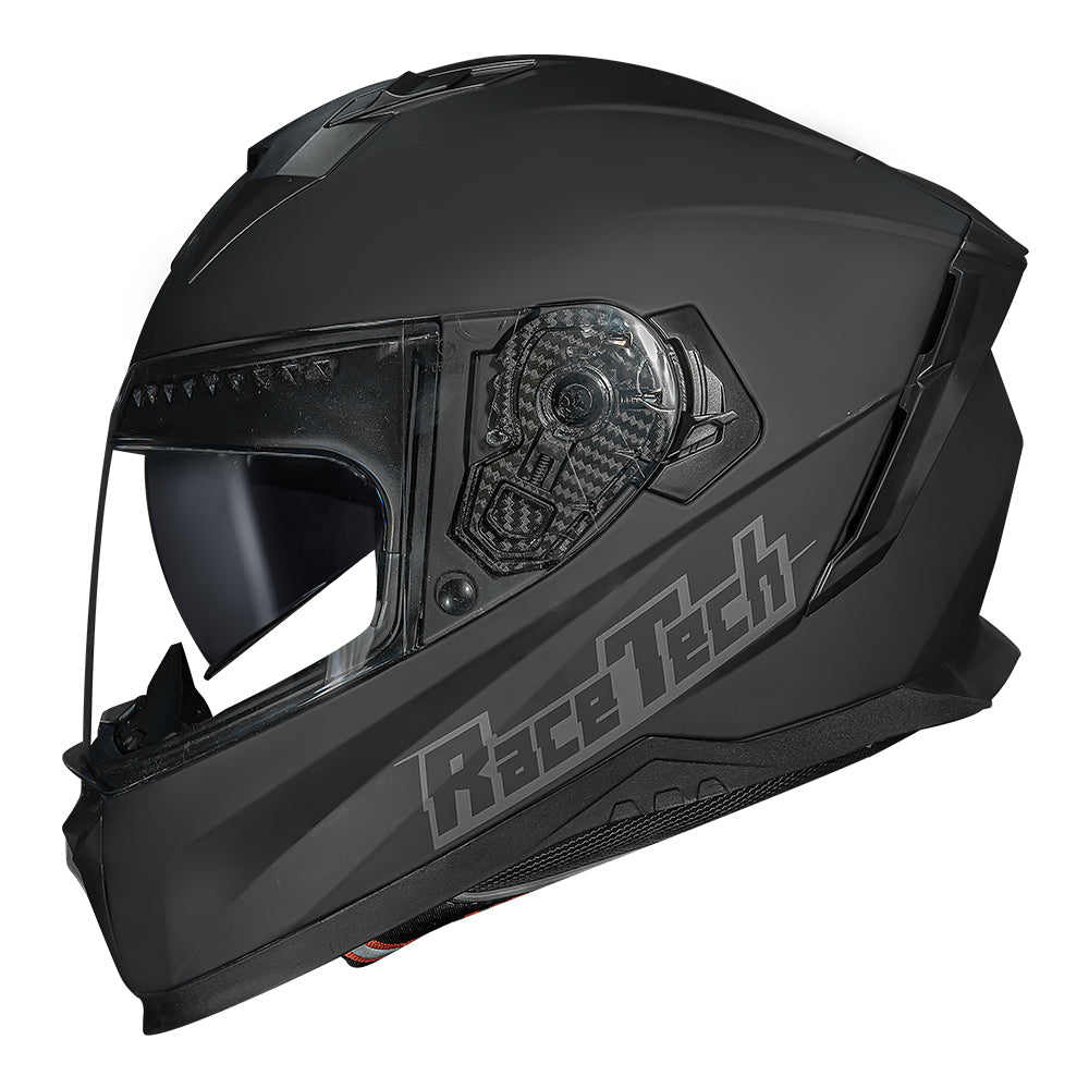 CAPACETE RACE TECH VOLT MONOCOLOR PRETO FOSCO + ÓCULOS INTERNO