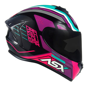 CAPACETE ASX DRAKEN COUGAR BRILHO PRETO ROSA TIFFANY