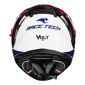 CAPACETE RACE TECH VOLT TRACK BRANCO E AZUL + ÓCULOS INTERNO
